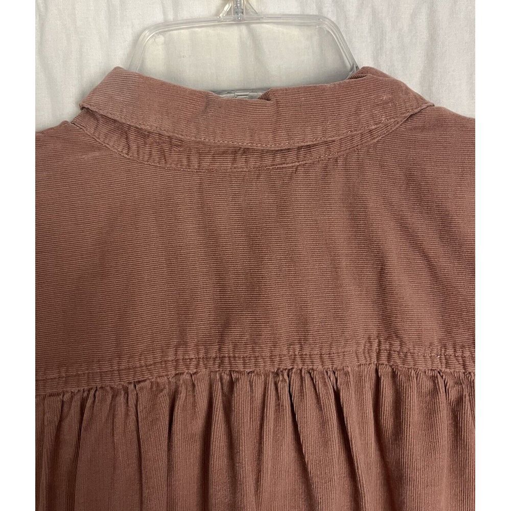 J Jill Corduroy Shirt Button Up Long Sleeve Cotton Pink Shirt size L - Picture 4 of 7